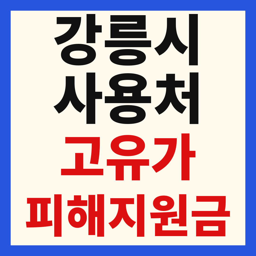 강릉시 고유가피해지원금 사용처