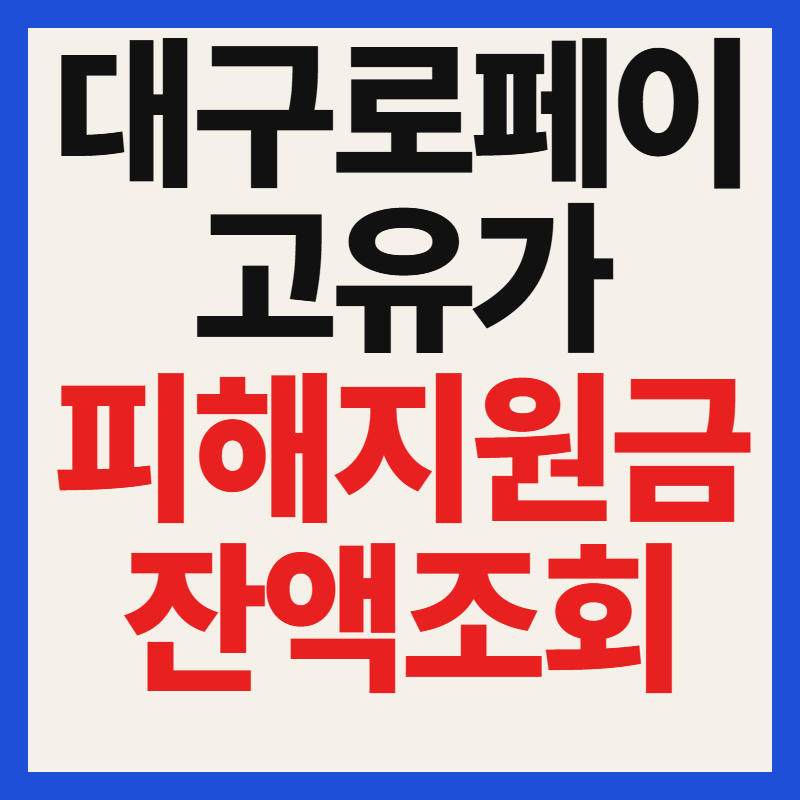 대구로페이 고유가 피해지원금 잔액 조회 확인방법