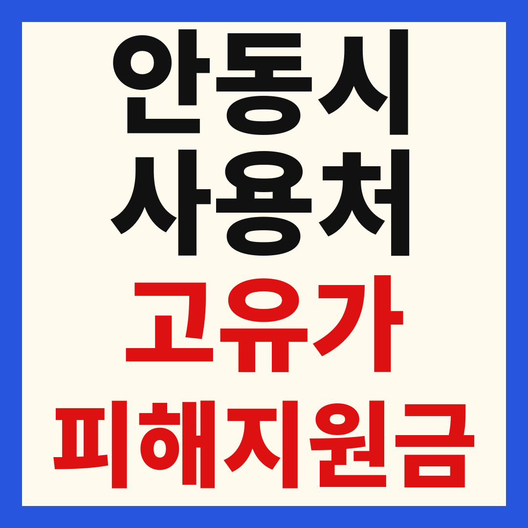 안동시 고유가피해지원금 사용처