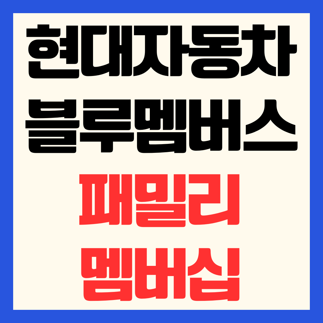 현대자동차 블루멤버스 패밀리 멤버십 가족 등록 신청 방법 및 홈페이지 포인트 혜택